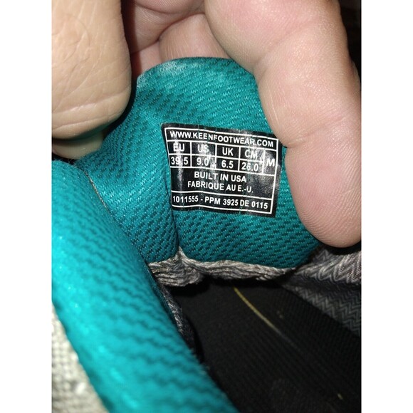 KEEN DURAND MID BROWN/TEAL LEATHER WATERPROOF BOOTS  WOMEN’S SZ 9 (1011555) - Picture 9 of 10